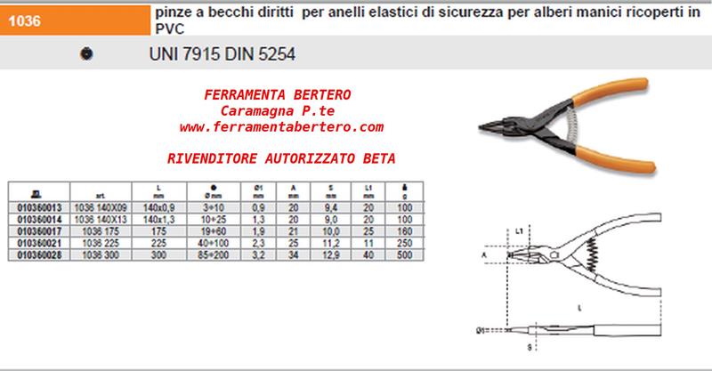 BETA 1036 PINZE PER ANELLI SEEGER